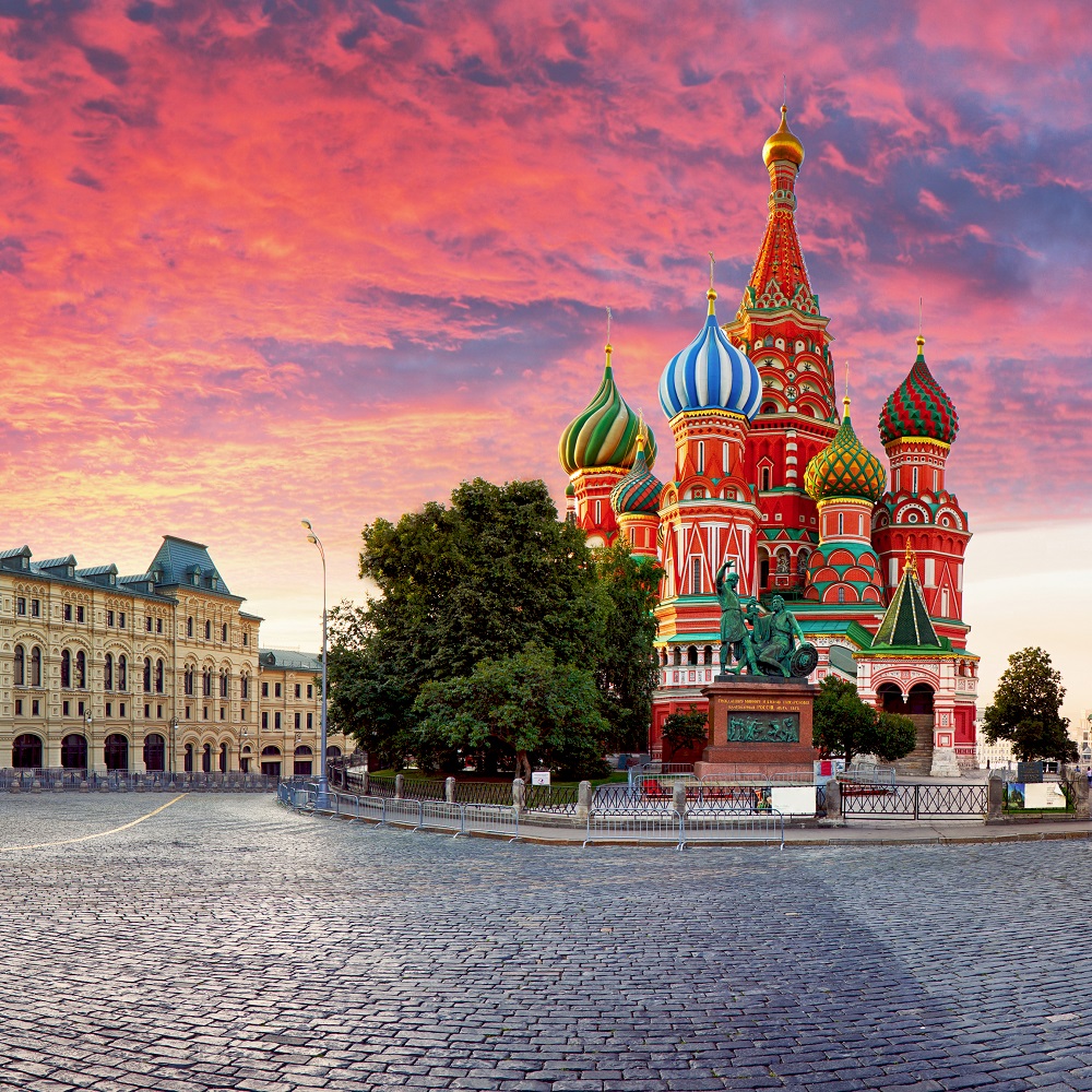 Saint Basil's Cathedral as viewed from Red Square.