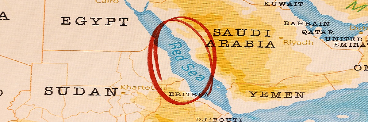 Map of the Red Sea, with the location encircled