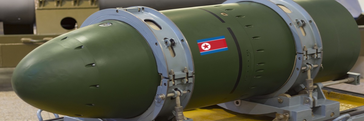 Bomb with the Flag of North Korea