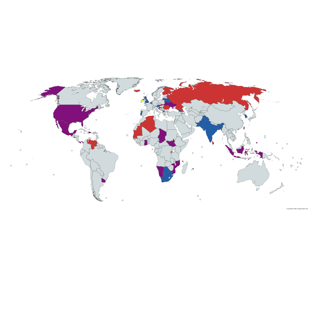Map of Countries with elections in 2024