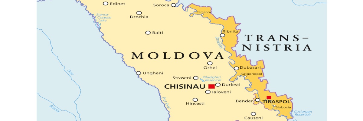 Moldova and Transnistria, political map.