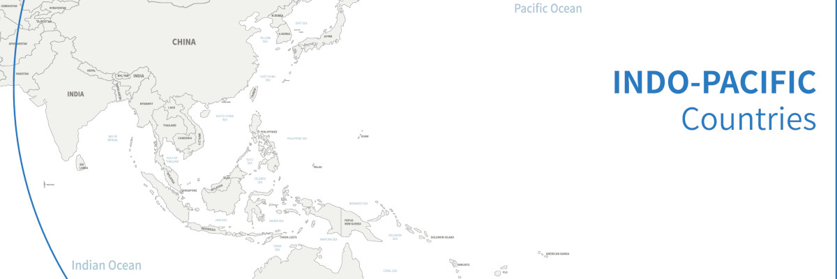 Map Indo-Pacific. RCEP country overview.					